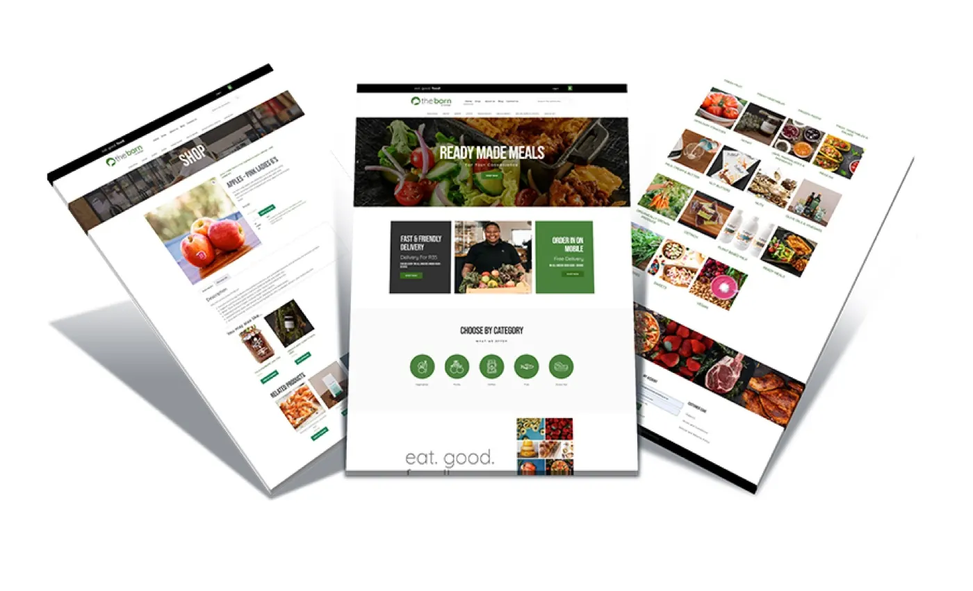 The Barn on Montagu website design