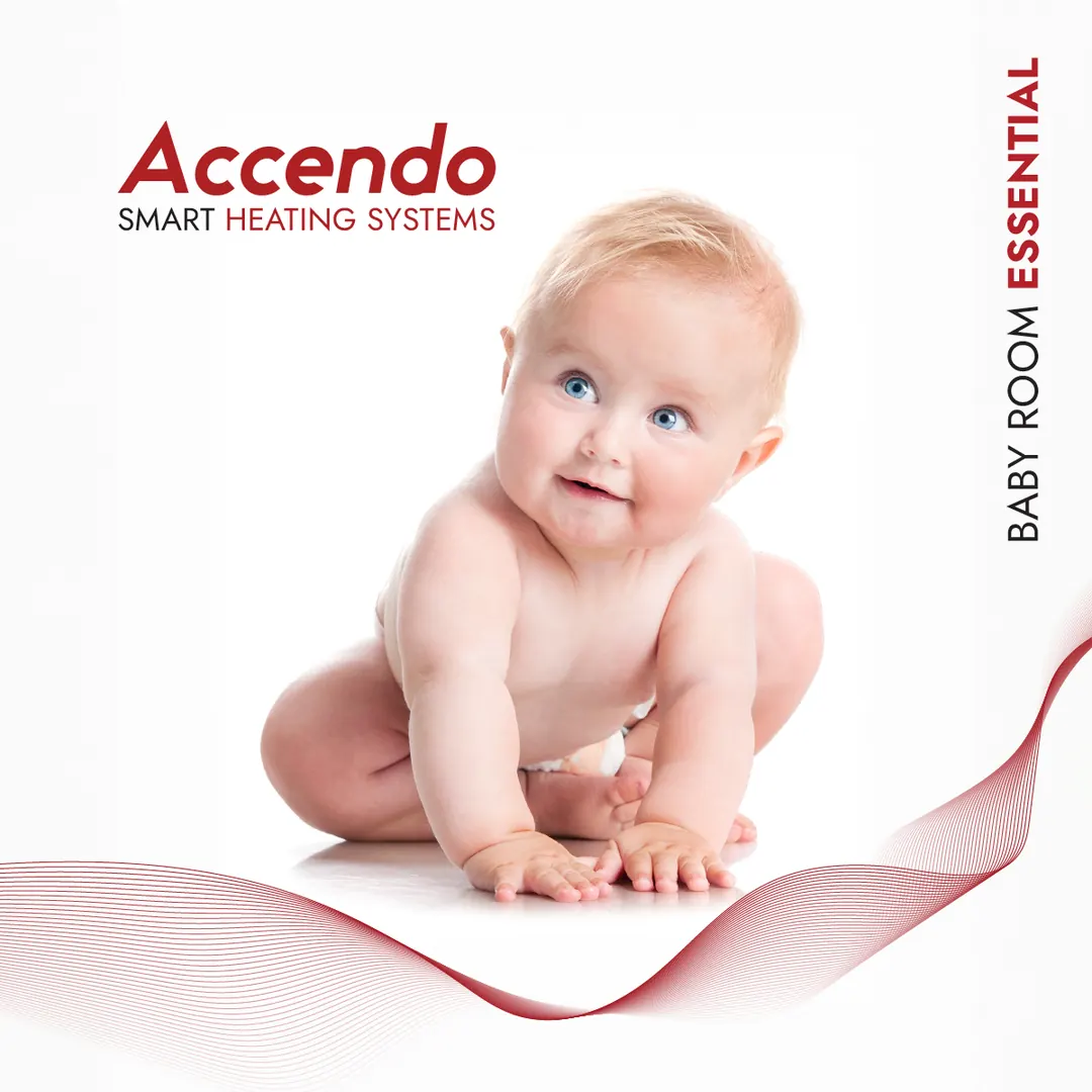 Accendo square social media design about warm floors for families
