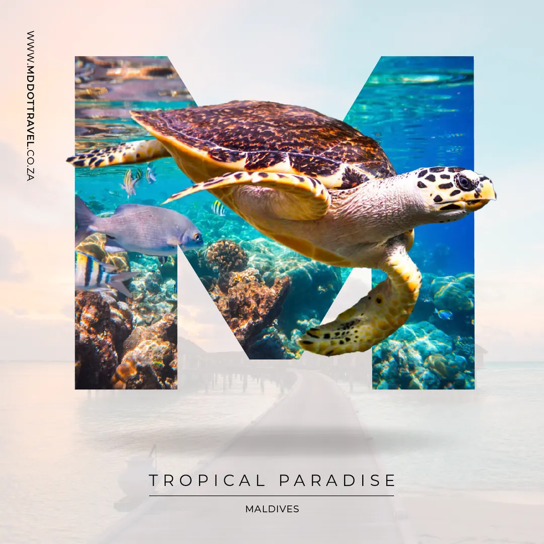 MD DOT Travel square social media design for the Maldives