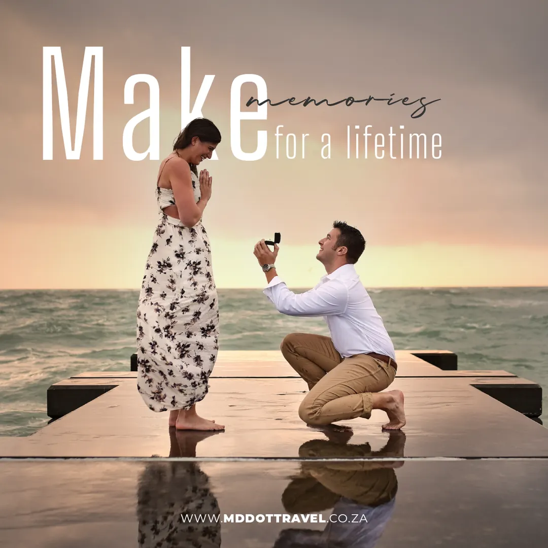 MD DOT Travel square social media design for a romance travel package