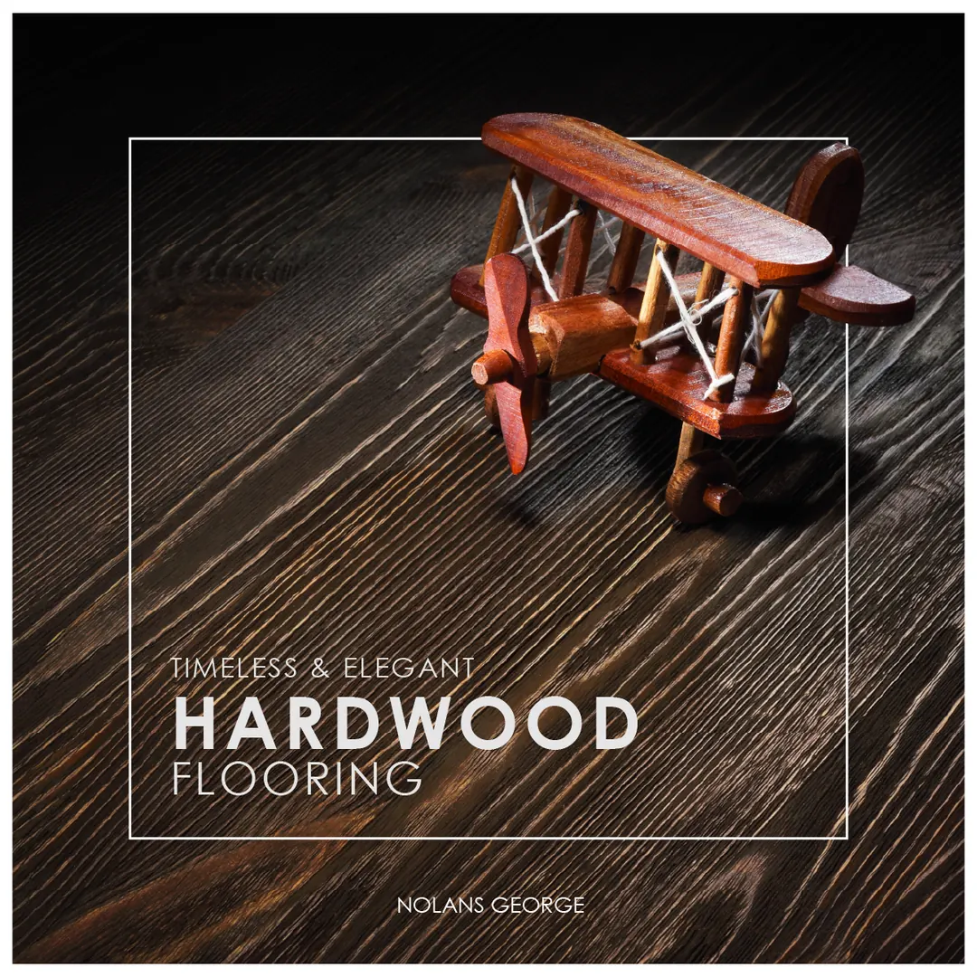 Nolans Flooring and Blinds square social media design for wood finishes